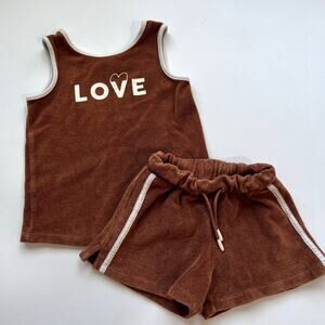 Zara "LOVE" Terry Tank Set Size 2/3